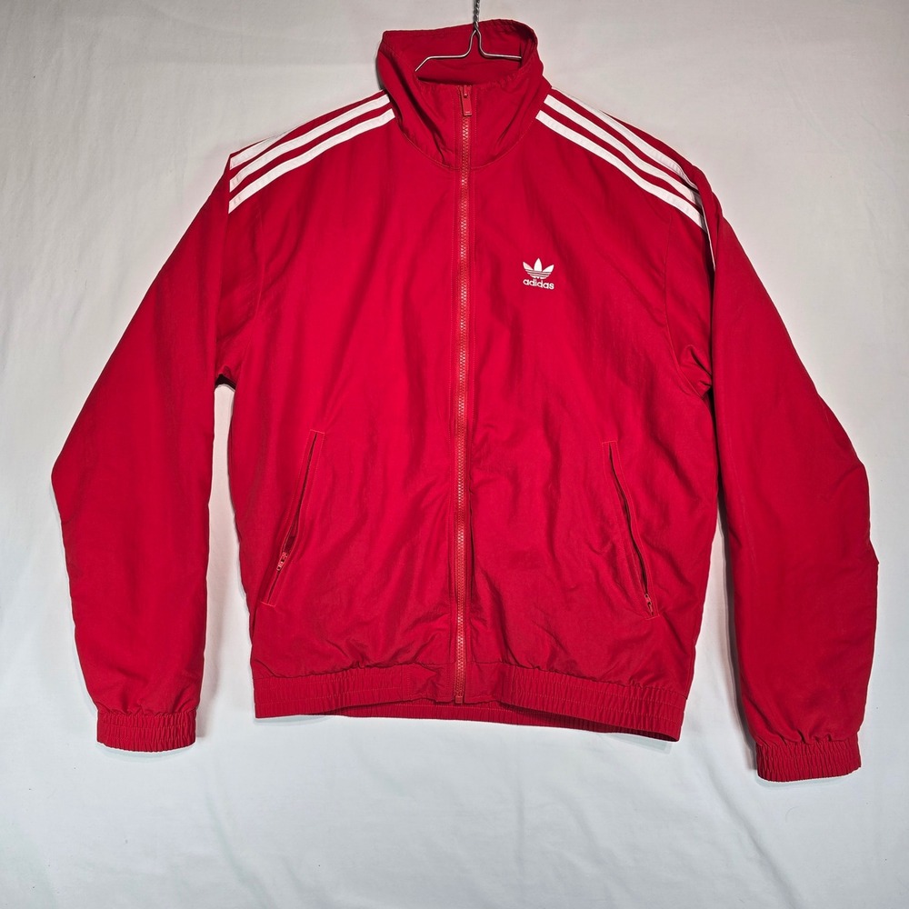 Adidas Originals Mens Track Jacket Red White Stripes Trefoil IT2495 Small